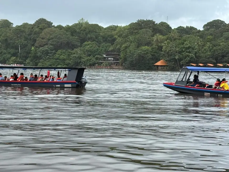 Dos botes Smith navegando por el río hacia Tortuguero